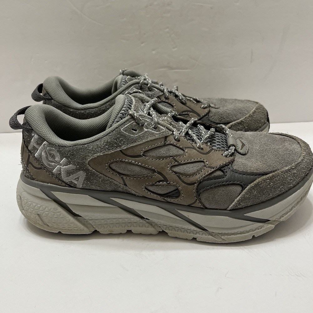 Size 7.5W  Hoka One One HOKA Clifton L Suede Elite Terrain System Galactic Gray